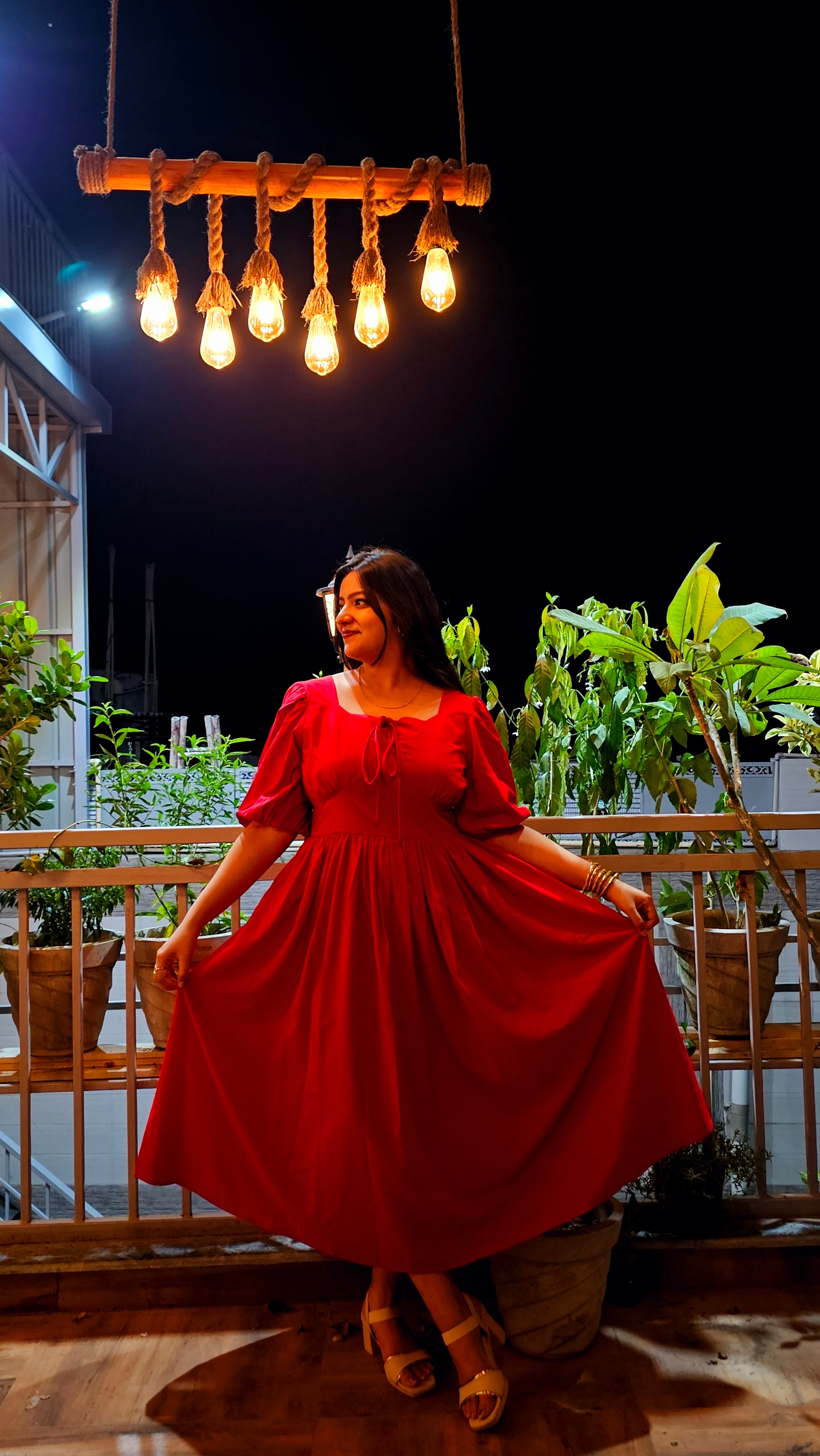 Red Reverie Dress (Bow Back Midi Dress)