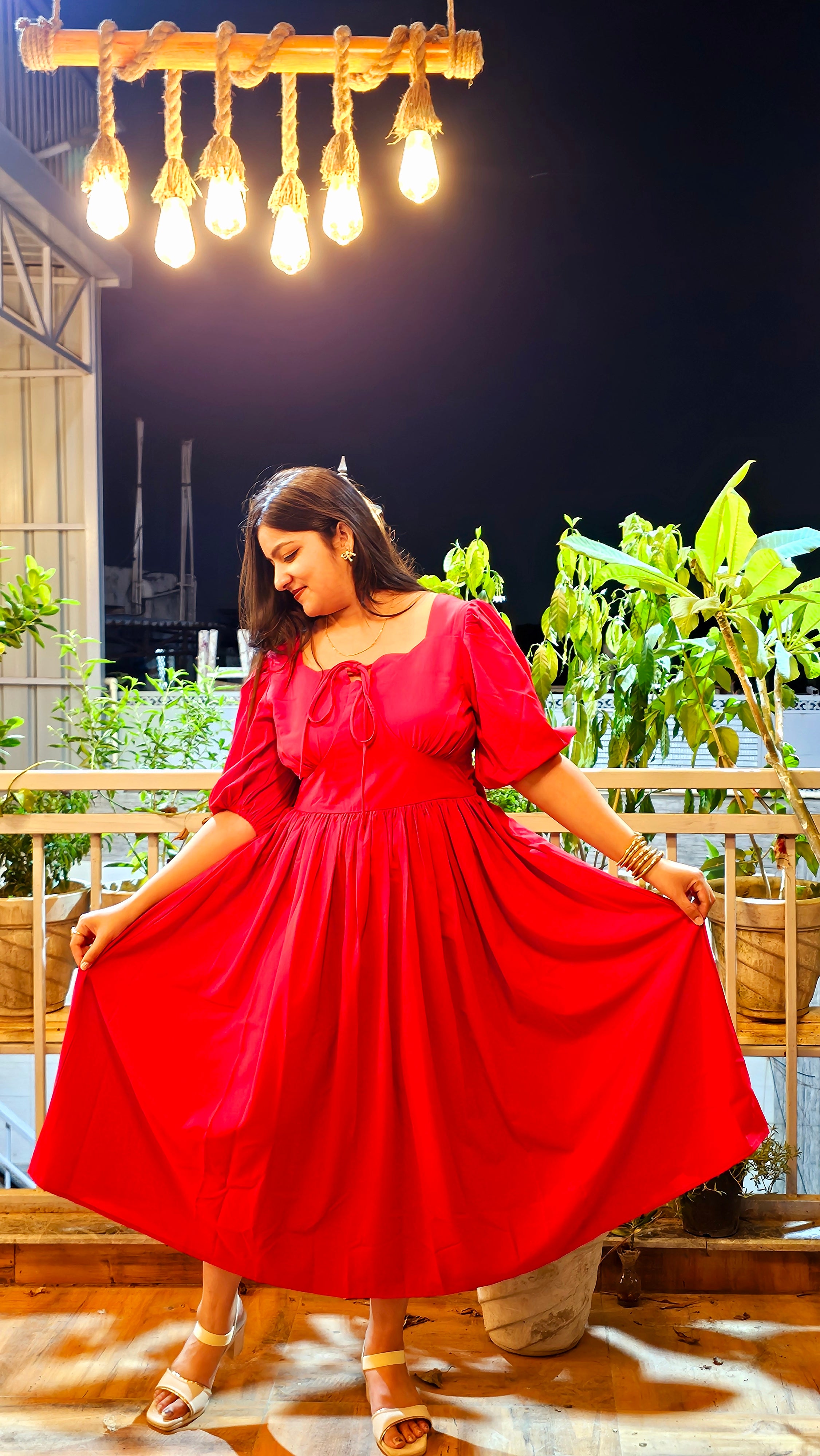 Red Reverie Dress (Bow Back Midi Dress)